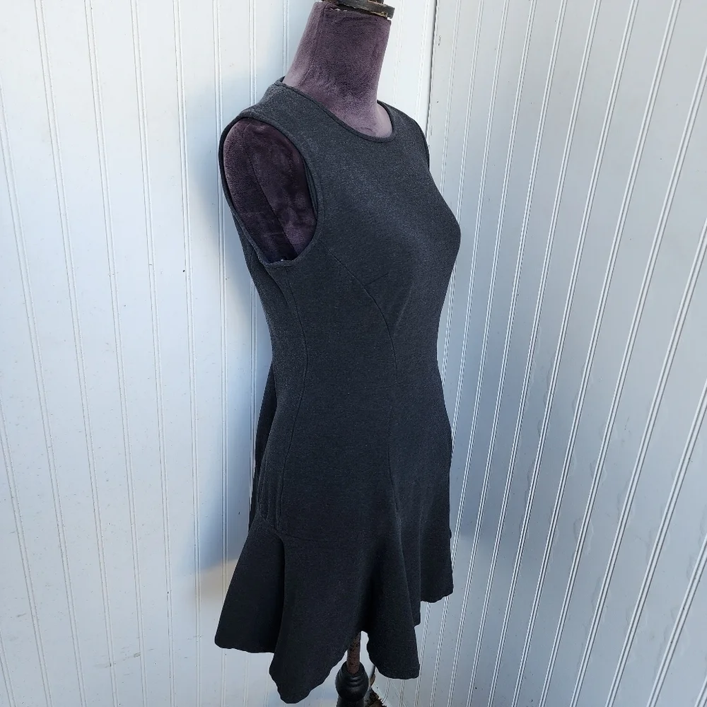 Michael Kors Made in Italy Charcoal Gray Dress Designer Luxury Women Flare Sz 10